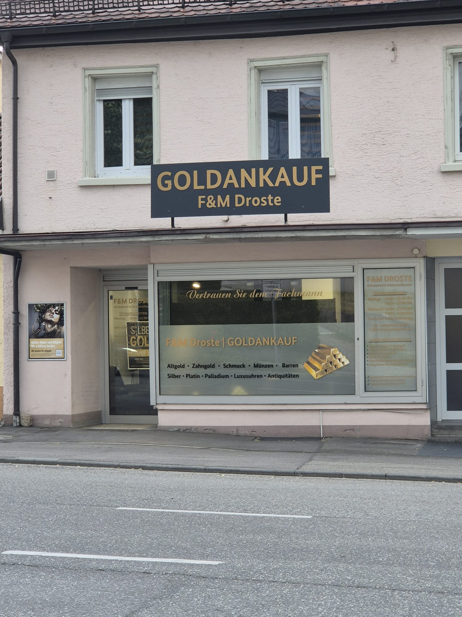Außenansicht der Goldankauf-Droste-Filiale in Stockach